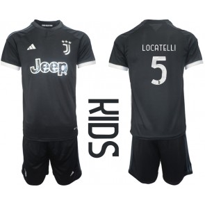 Juventus Manuel Locatelli #5 Koszulka Trzecich Dziecięca 2023-24 Krótki Rękaw (+ Krótkie spodenki)